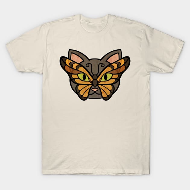 Butterfly Cat T-Shirt by Ellador